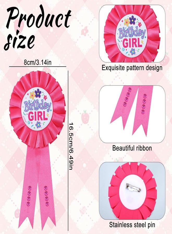 Zyghjort Birthday Pin for Girl, Its My Birthday Pin for Women Pink Satin Grosgrain Ribbon Badge Brooch Pins Women Girls Kids for Party Accessories - Image 2